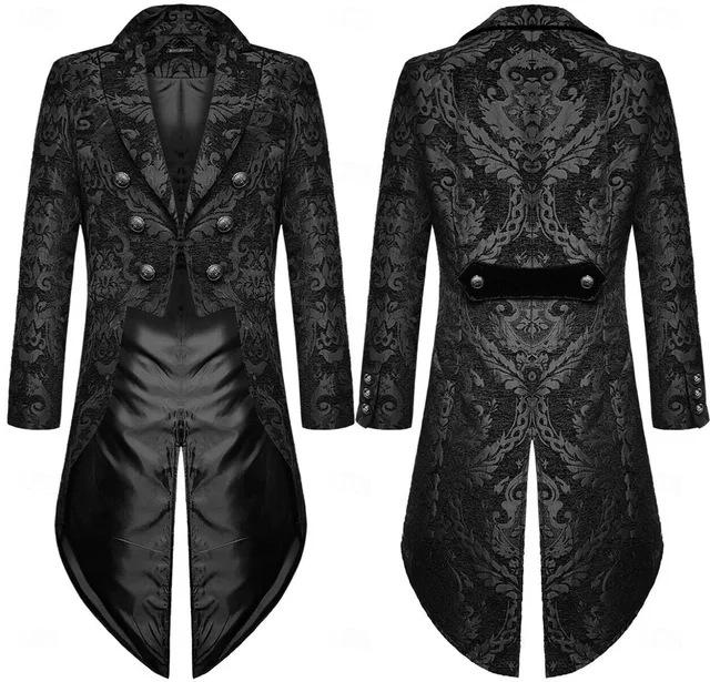 Men's Medieval Steampunk Vampire Tailcoat for Halloween