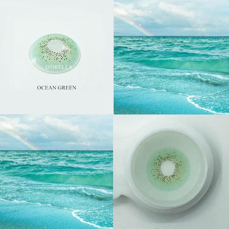 D'ORELLA 1 Paar (2 Stück) farbige Kontaktlinsen der OCEAN Hybrid-Serie für Augen und Kosmetik