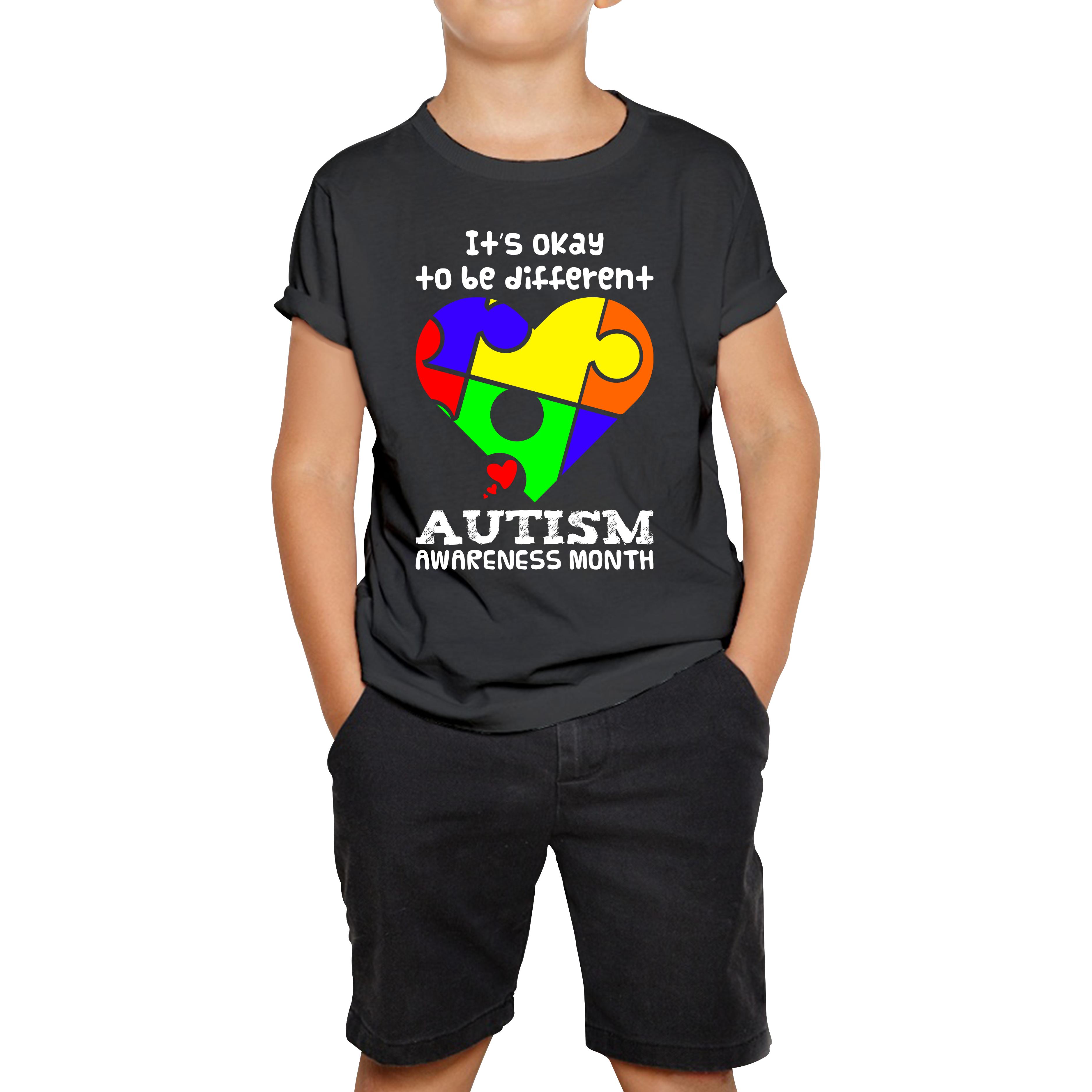 It s Ok To Be Different Autism Awareness Month Kids T Shirt 130