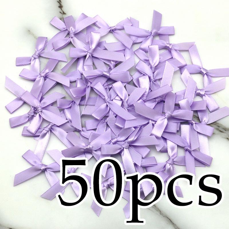 (50-Pack) 4x4cm Hot Pink Polyester Satin Ribbon Bows for DIY Crafts