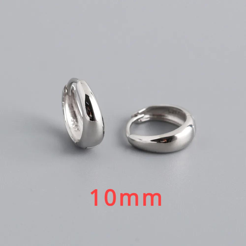 

INZATT 100% 925 Silver 6/7/8/9/10mm Round Hoop Earrings for Women Classic Fine Jewelry Minimalist Accessories