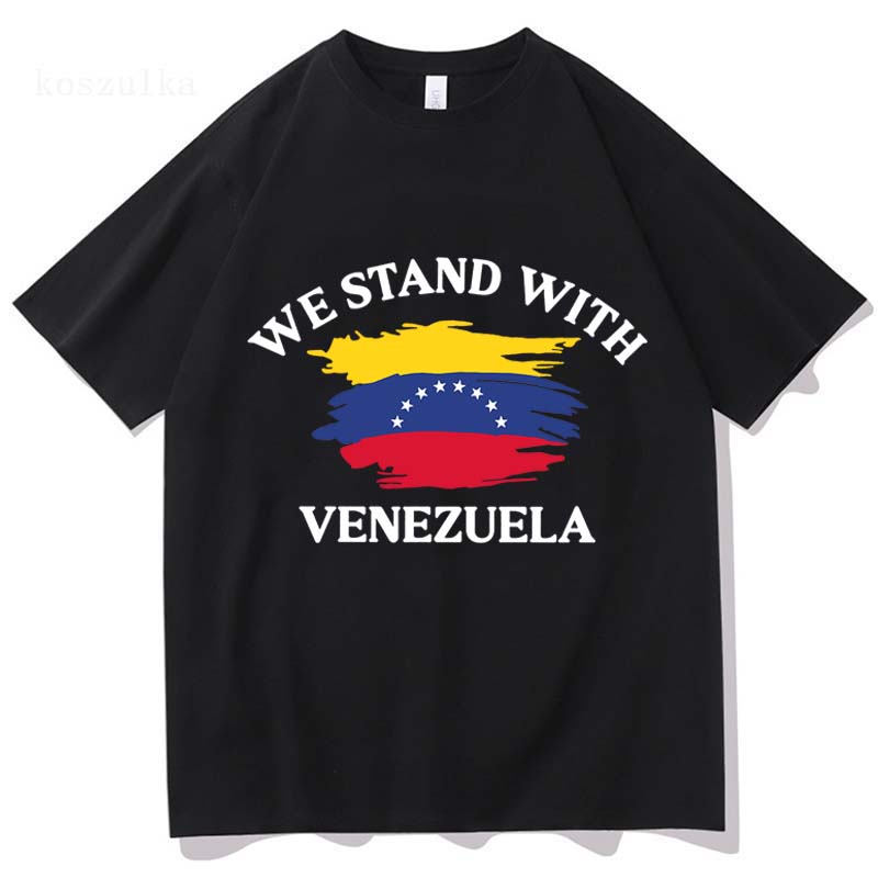 Freedom Venezuela T-shirt Short Sleeve Cotton Loose Male Tshirts Unisex Streetwear Casual O-neck Hip Hop Men T Shirt Print Tees