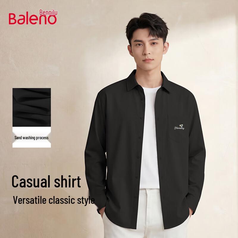 Baleno Men s Washed Long Sleeve Casual Shirt 2XL