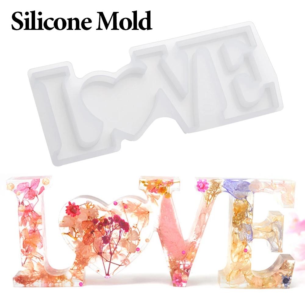 1 Pcs Heart Shape HOME LOVE Silicone Mould Letters Crystal Resin Mold DIY Crafts Casting MoldsHome Decoration Jewelry Making Tool
