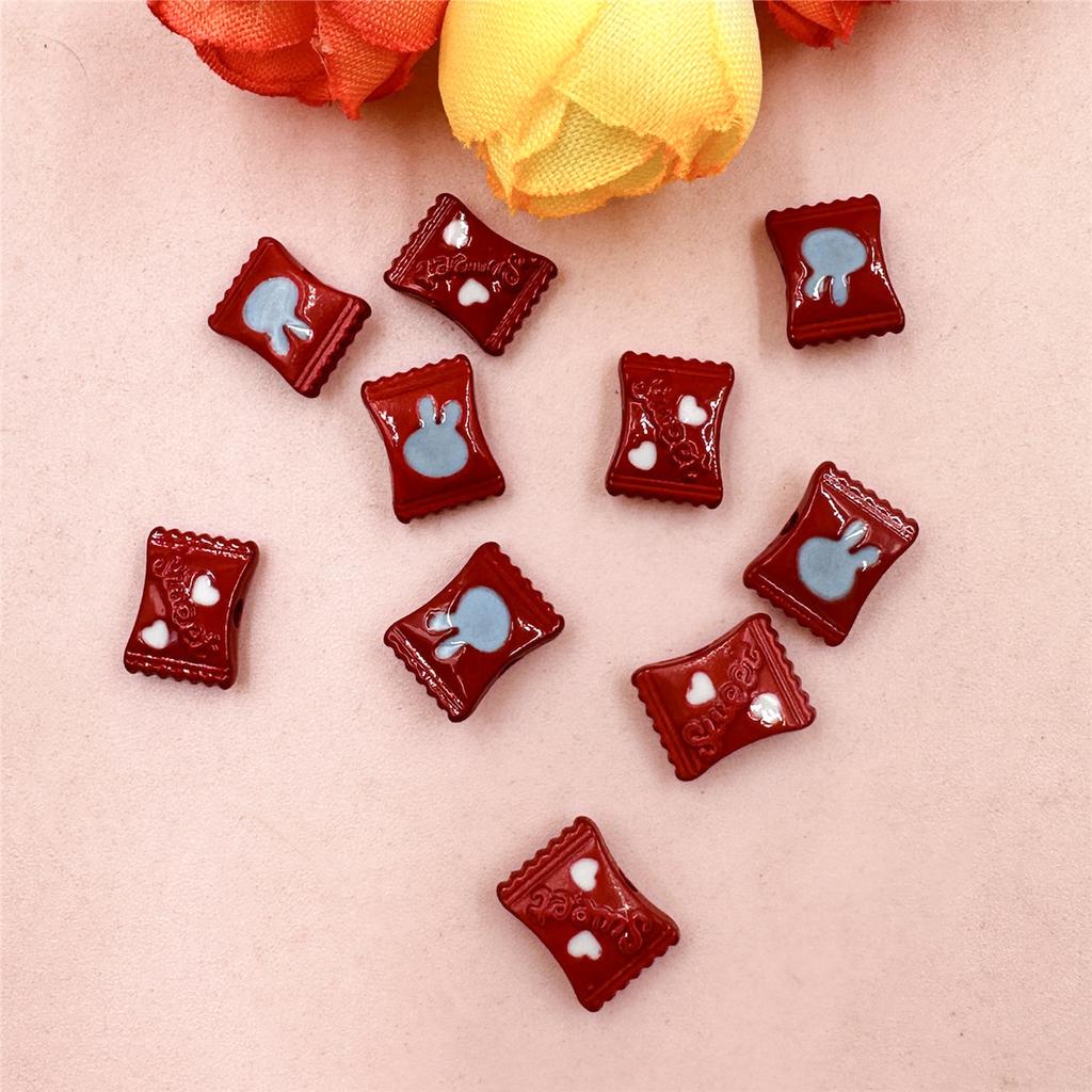 10Pcs 9.7*12.6mm for Bracelet Necklace Candy Beads Cute Alloy Dripping Jewelry Making DIY Fashion Beading Material