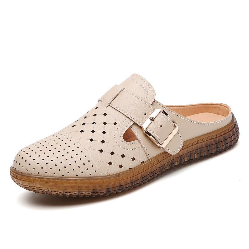 

Большие туфли для мамы женская верхняя одежда полые дышащие модные мягкая подошва нескользящие повседневные полушлепанцы 42