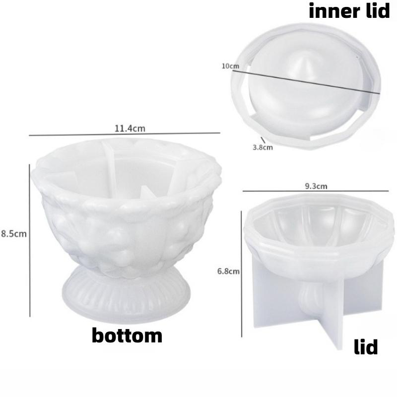 

Resin Jar Mold with Lid, DIY Silicone Mold for Mini Storage Box Candle Holder Plant Pot