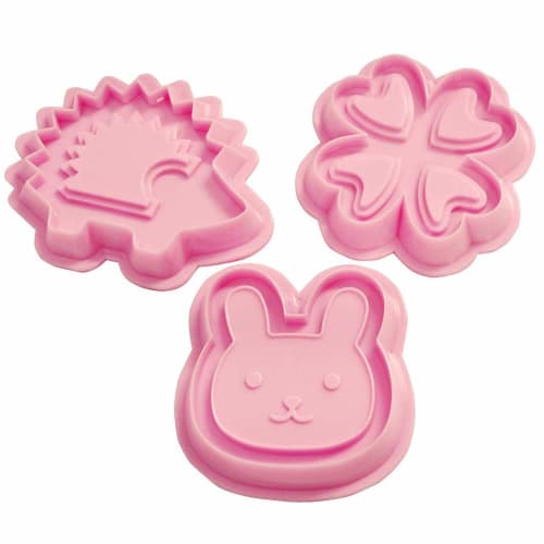 Kai Corporation KAI Chocolate Cookie Cutter Set of 3 (Hedgehog, Rabbit, Clover, COOKPAD Collaboration) DL-8005