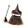 Halloween Witch Costume for Girls Comfortable Funny Children Skirt Hat Broom Set