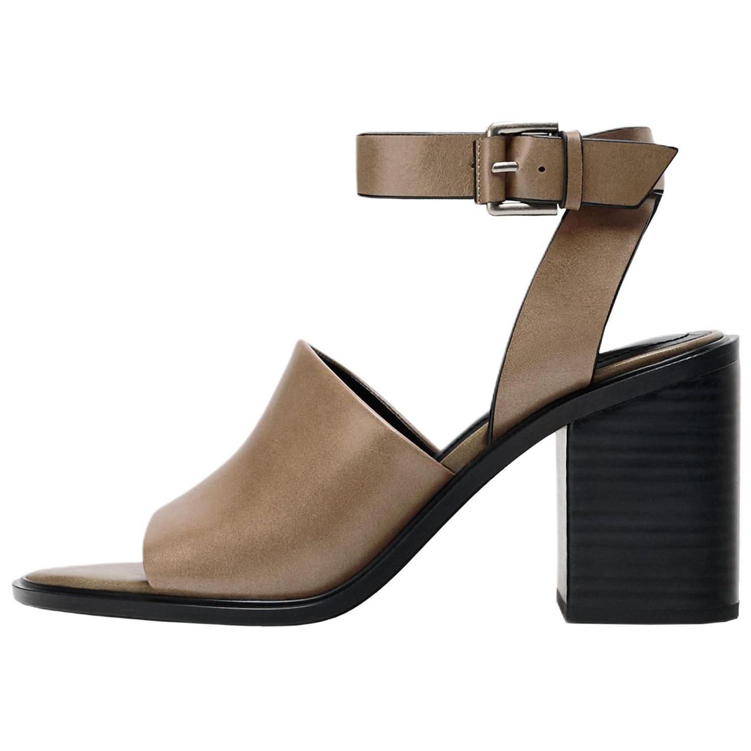 

Zara Легкие Удобные Стильные Минималистичные Свежие Босоножки на высоком каблуке с ремешком на щиколотке на массивном каблуке Женские сандалии Серо-коричневые 11303510-38 37