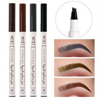 1PC grigio/marrone matita per sopracciglia Brow Liner Enhancer 4 punte a forchetta penna liquida schizzo impermeabile