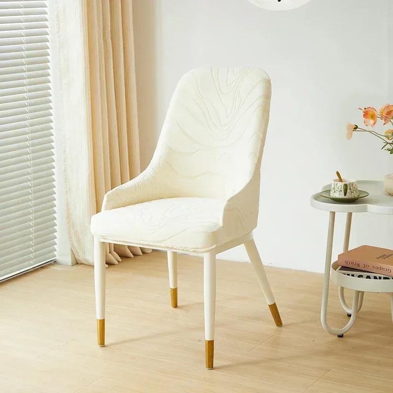 

1/2/4/6 шт. чехлы на стулья для столовой жаккардовые эластичные чехлы на стулья изогнутые чехлы на маленькие кресла однотонные для отелей, домов, свадеб 4pcs