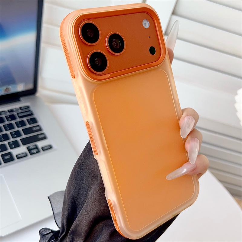 Matte Semi-Transparent Phone Case for iPhone 17 Pro Max, 14, 15, and 16. iPhone 16 оранжевый