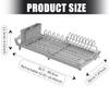 Flexible Expandable Over Sink Dish Drainer With Two Layers And Storage For Fast Drying