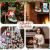 Set of 4 Christmas Decorations Stockings 2 Size Santa, Snowman, Reindeer Socks Hangings Christmas Tree Decoration Items Gifts Stocking Set
