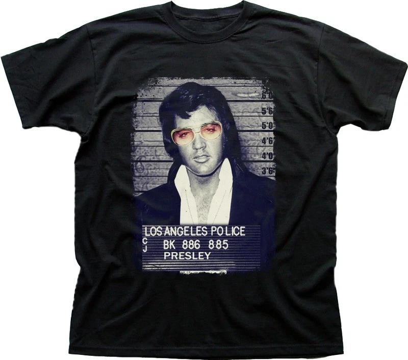 Elvis Presley King of Rock Jail photo black printed tshirt OZ9352 XXL