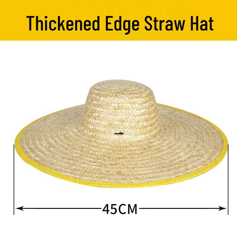 Jikemi Traditional Wide-Brim Straw Farmer s Hat