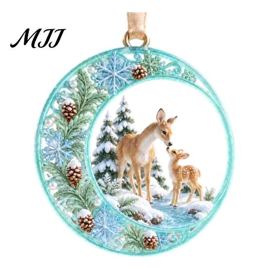Seasonal Home Ornament Acrylic Christmas Tree Pendant, Decorative Hanging Ornament, Exquisite Winter Festival Gift Decorations for Garden Fireplace