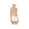 Polo Ralph Lauren SS24 Solid Color V-Neck Slim Fit Single-Breasted Asymmetrical Hem Vest Women vest Beige 211924786-001