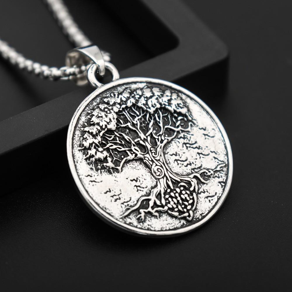 Punk Lucky Blessing Personality Vintage Men's Necklace Tree of Life Popular Gift Jewelry Pendant