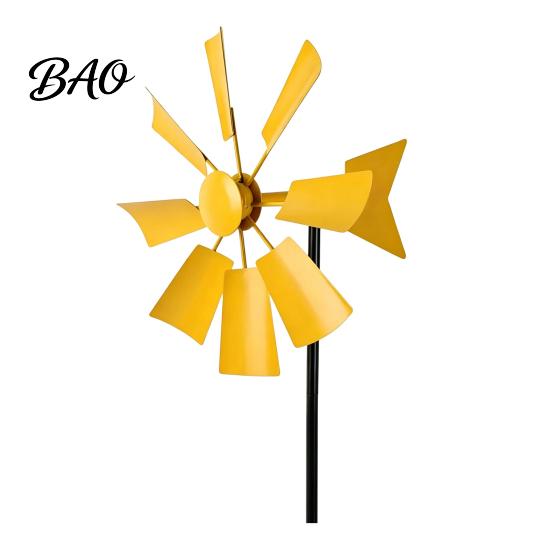 Outdoor Windrad Windspiel Erdspieß, Rostfreies Ornament, Antik-Metall Garten Dekoration für Hof Rasen Terrasse Glatte Drehung
