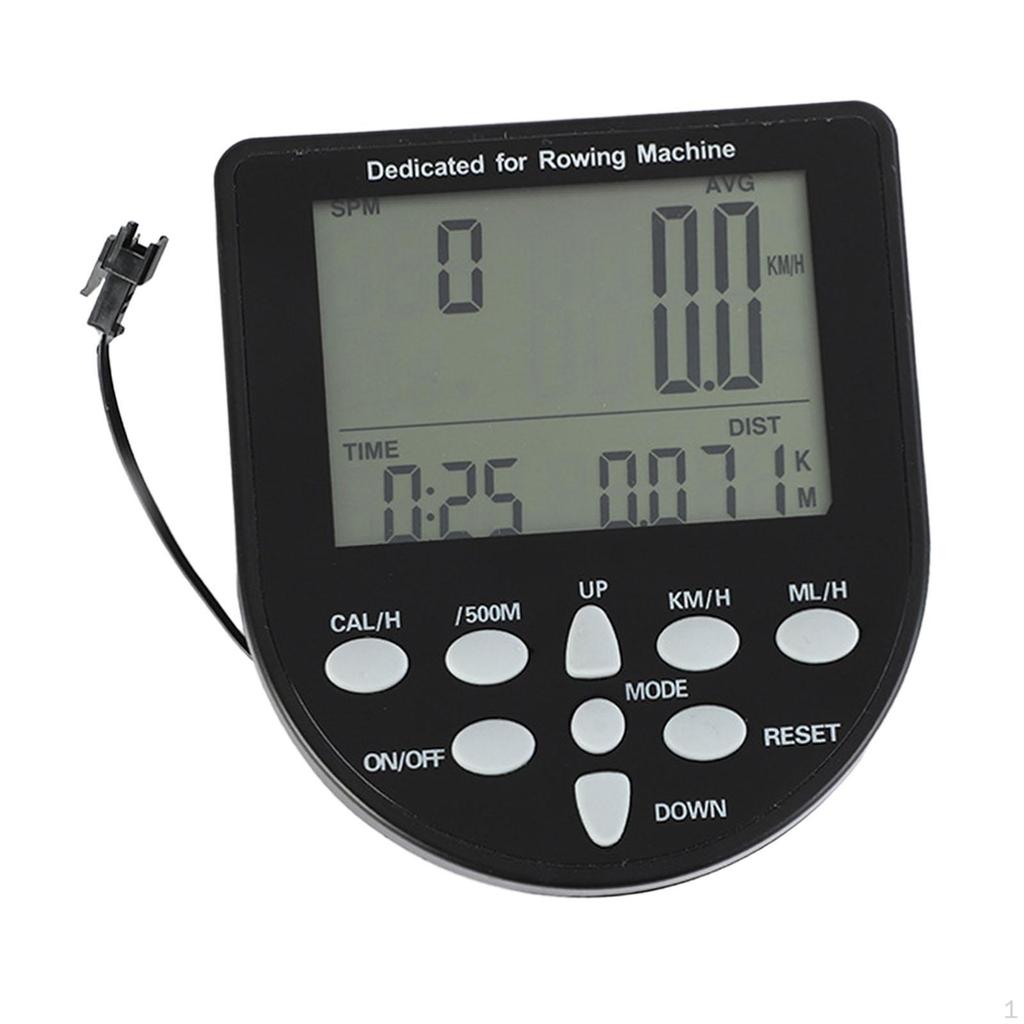 Water Resistance Rowing Machine Counter Meter Monitor Timer for Distance Display Calories Heart Rate