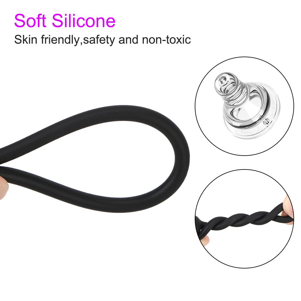 IKOKY Insertion Urethral Plug 10 Frequency Soft Urethral Sound Dilator Sex Toys for Man Penis Plug Catheter with Bullet Vibrator