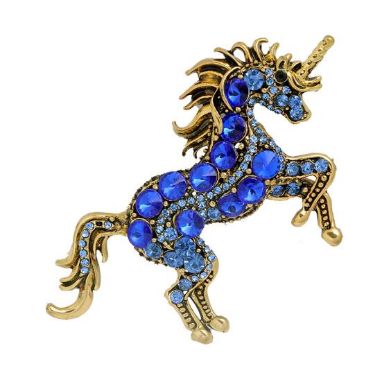 Retro Unicorn Brooch Rhinestones Inlaid Unicorn Lapel Pin Artistic Unicorn Brooch Pin Men Women Outfit Accessory for Clothes Scarves Bags Hats