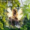 Acrylic Floral Fairy Suncatcher, Stained Glass Style Window Hanging Ornament for Fantasy and Nature Lovers