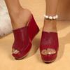 Fashion Super High Heel Slippers Summer New Round Head Open Toe Waterproof Platform Anti-slip Wear-resistant Slope Heel Sandals