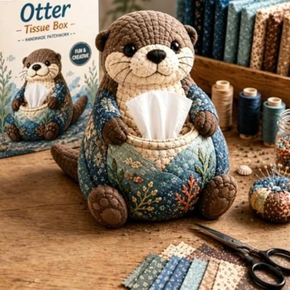Vorgeschnittener Stoff Taschentuchbox DIY-Set Tierförmige gesteppte Taschentuchbox für Heimdekoration