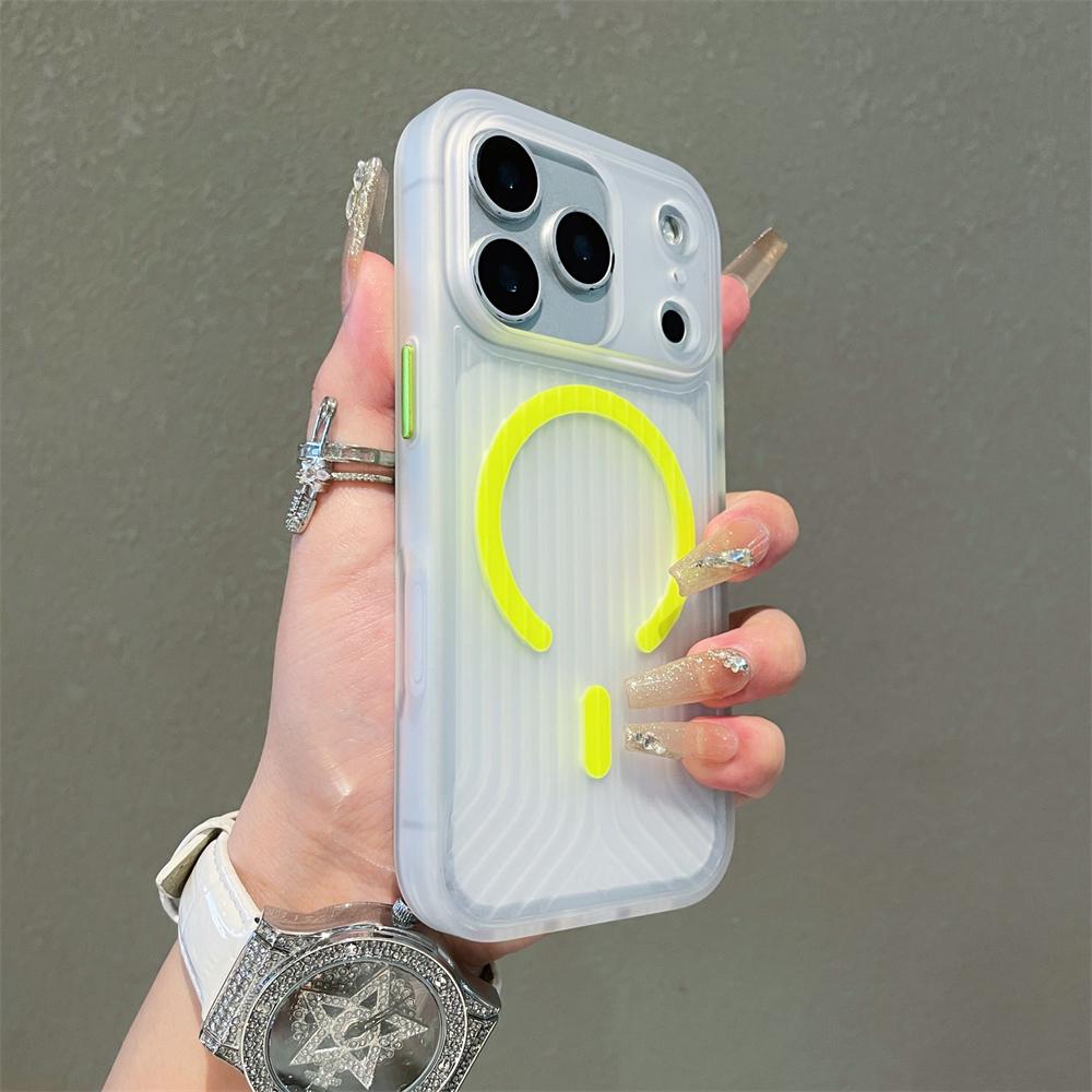 Modello Ondulato Per Custodia di Ricarica Wireless Magnetica Magsafe Per iPhone 17 16 15 14 13 Pro Max Trasparente Paraurti Cover PC Opaca