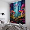 Fairy Tale Mushroom Forest Tapestry Wall Hanging Aesthetic Decoration Blanket Bed Sheet Living Room Bedroom Background Poster