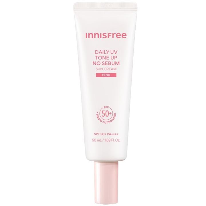 Innisfree Ежедневный тонирующий солнцезащитный крем без эффекта липкости SPF50+ PA++++ Розовый 50 мл