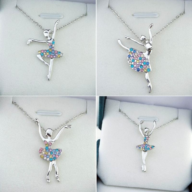 Dansande Flicka Berlock Halsband Justerbar Halskedja Dansare Hänge Smycken för Flickor