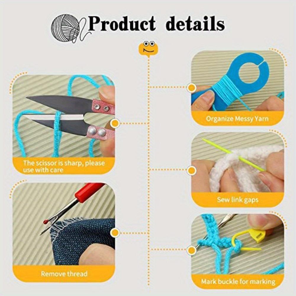 59pcs Complete Knitting Crochet Craft Kit for Adult All-in Starter Set with Yarn Needles Hooks Measuring Tape Scissors-like Tool