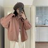2026 Spring Solid Color Women's Lapel Loose Short Jacket with Drawstring Hem