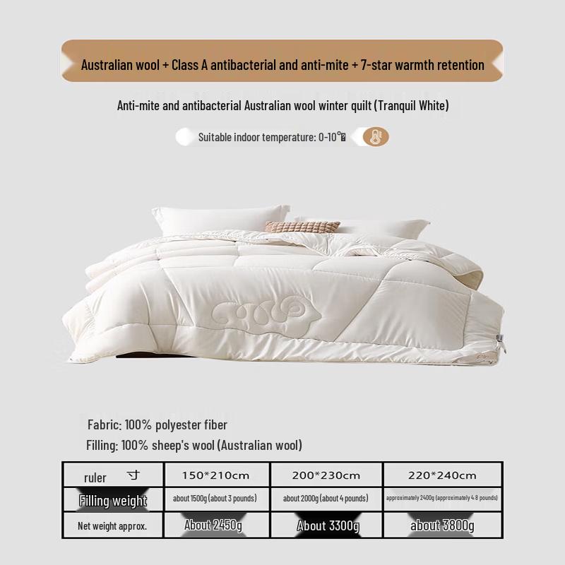 Mercury Home Textiles 100% Australian Wool Comforter