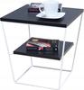 Wire Table V With Shelf White Matte Black