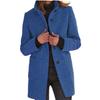 Autumn Winter Women's Vintage Wool Blend Coat, Notched Lapel Button Front Jacket with Stand Collar, Retro Office Chic Outerwear for Business Casual
