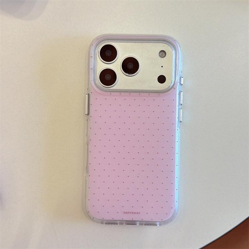 Minimalist Tiny Polka Dot Phone Case For iPhone 17 Pro 16 15 14 Pro Max with 4 Colors Double-Sided IMD Shockproof Cover Cases