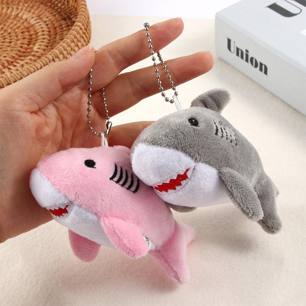 Shark Keyring 12CM Simulation Shark Shark Key Chain Key Chain Pendant Ocean Animal Shark Plush Toy