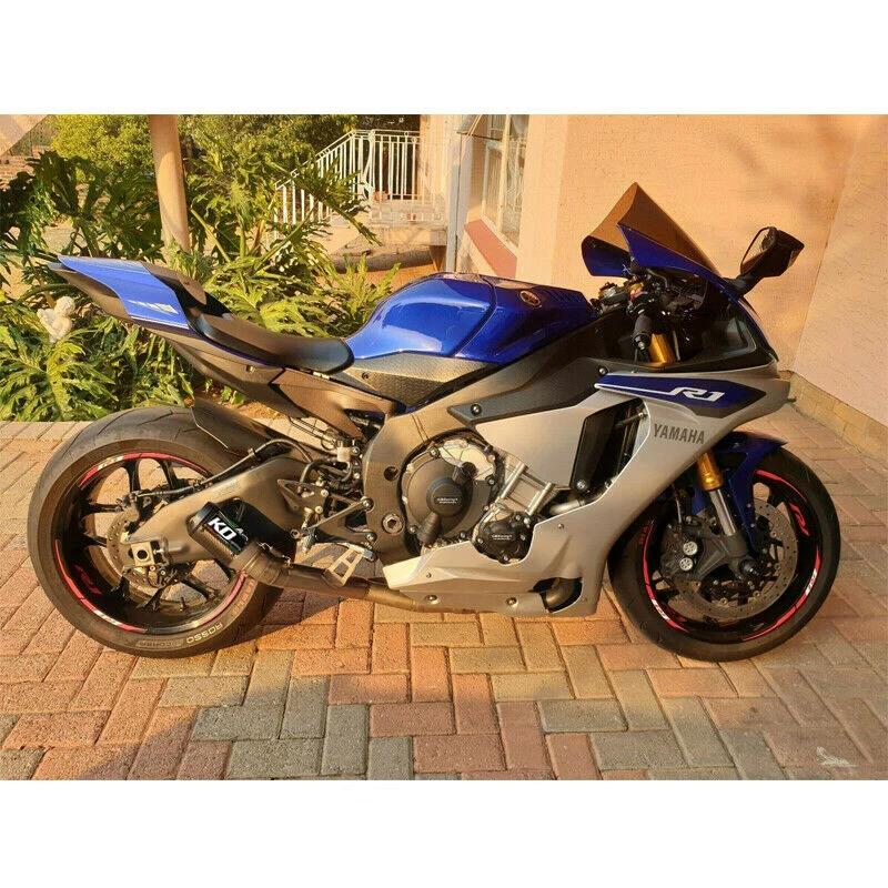 Sistema di Scarico per Moto Per Yamaha R1 YZF-R1 MT10 2015-2022 Tubo di Collegamento Centrale Slip-On 60.5mm Silenziatori Fibra di Carbonio / Acciaio Inossidabile