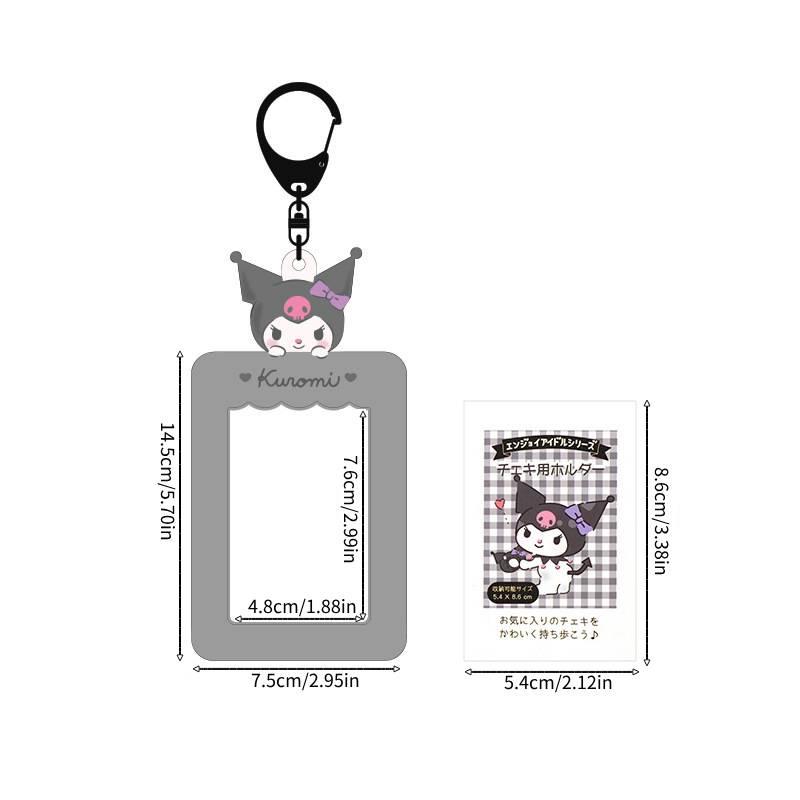 Cute Pvc Cartoon Keychain Holder With Photo Slot And Coin Pocket