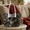 Gothic Skull Pattern Large Capacity Tote Daily Outdoor Commute Portable Handbag