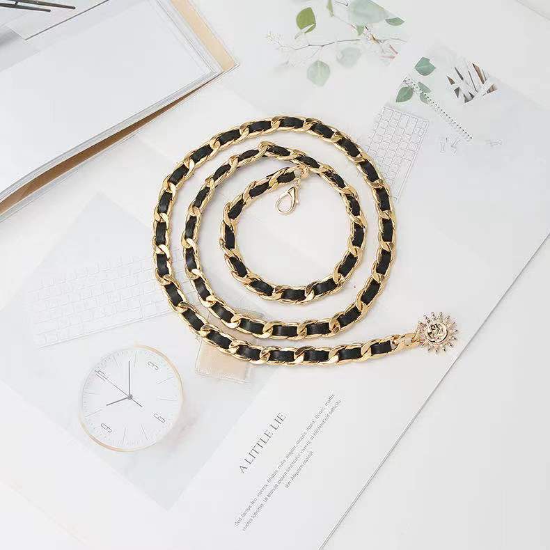 

Европейская и американская металлическая цепочка на талию, женская юбка с модной декоративной цепочкой, украшение талии, универсальный трендовый пояс 100cm