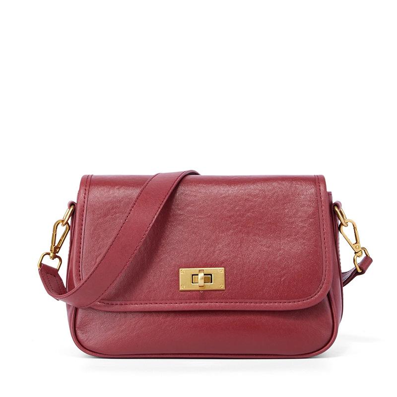 New leather women s bag retro simple temperament shoulder bag versatile commuter small square bag women