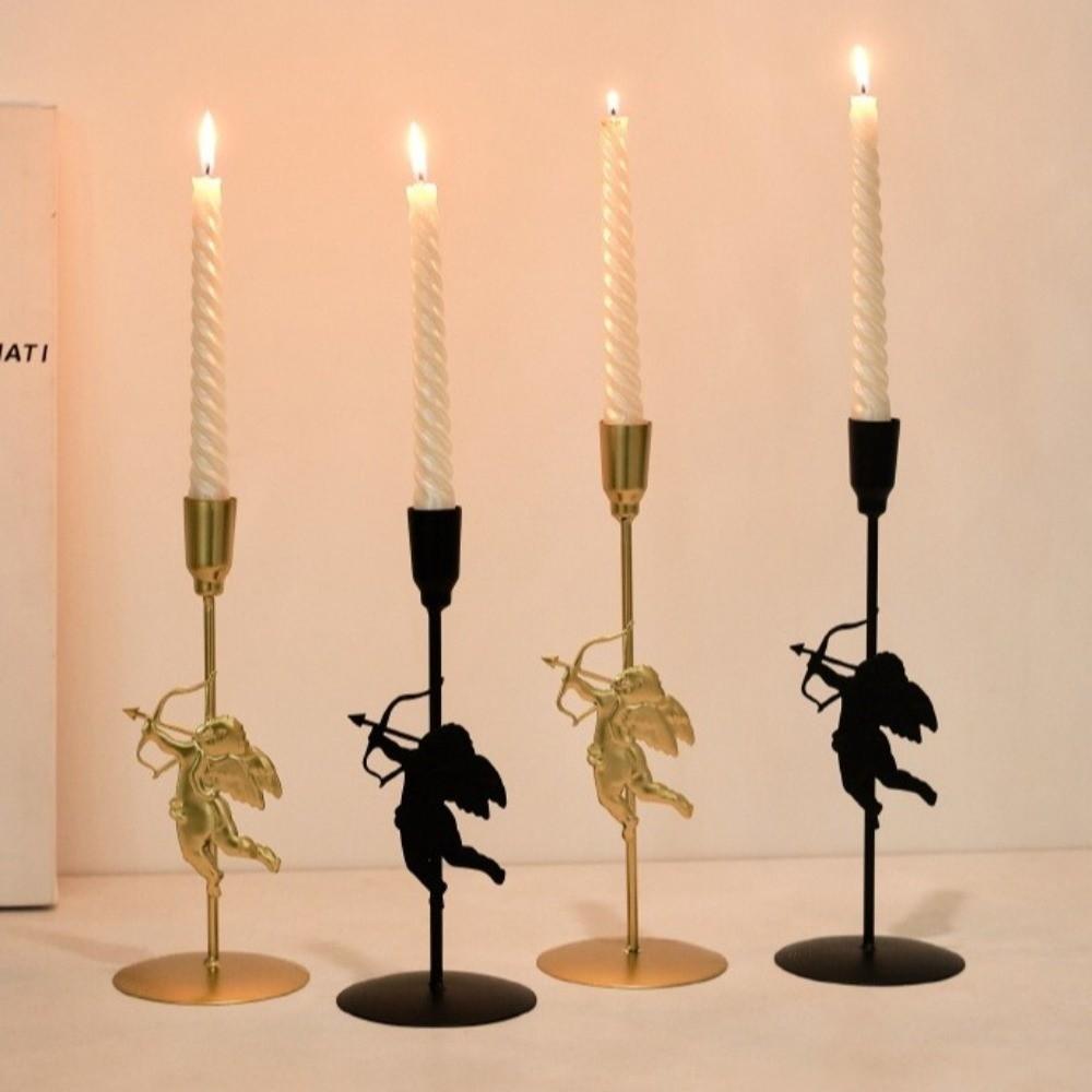 European Style Iron Art Candlestick High Foot Metal Candle Stand Cupid Candle Holder Anniversary