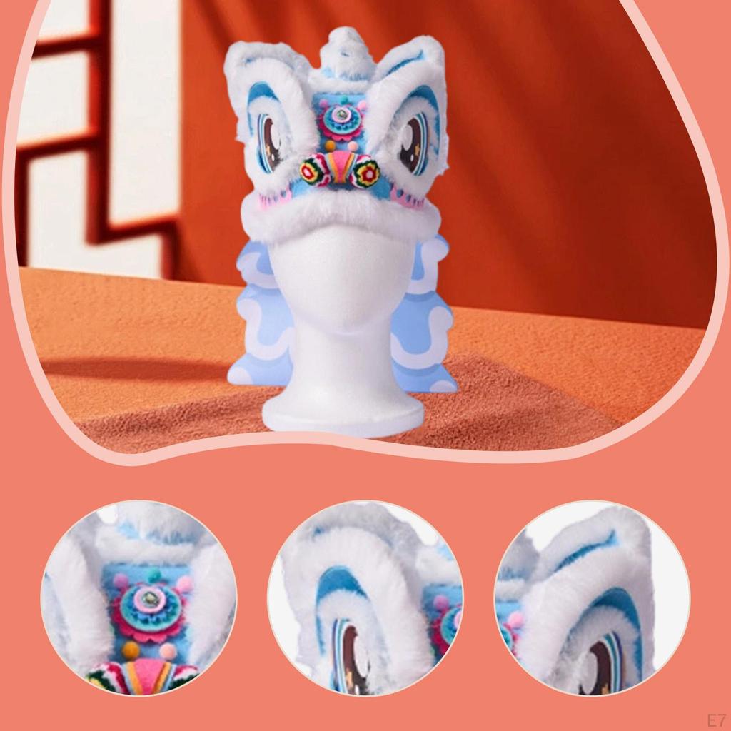 Klobouk Lvího tance DIY Sada materiálů Pokrývka hlavy Dekorace pro čínský Nový rok pro domácnost