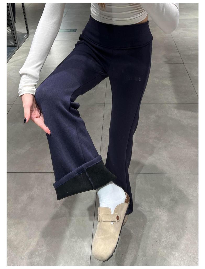 Women’s Fleece-Lined Micro-Flare Yoga Pants – High-Waisted, Slimming, Versatile for Autumn/Winter 2025